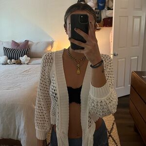 crochet knit cardigan